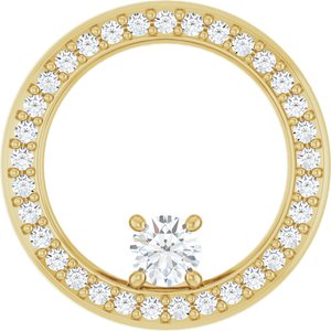 18K Yellow Gold 3.4 mm Round Pendant Mounting