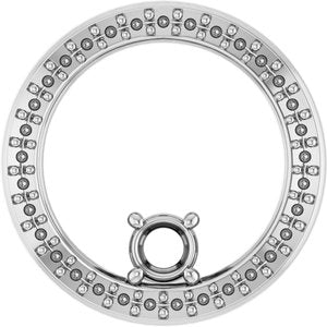 10K White Gold 3.4 mm Round Pendant Mounting – image 2
