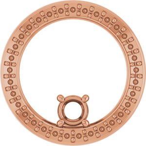 10K Rose Gold 3.4 mm Round Pendant Mounting – image 2