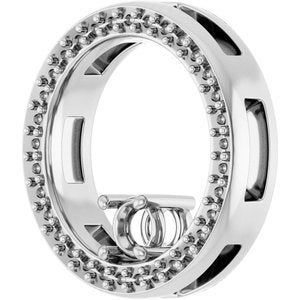 14K White Gold 3.4 mm Round Pendant Mounting – image 4