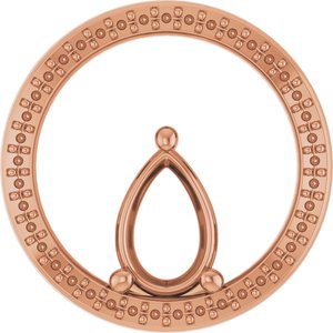 10K Rose Gold 9x6 mm Pear Pendant Mounting – image 2