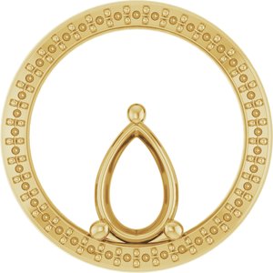 18K Yellow Gold 9x6 mm Pear Pendant Mounting – image 2