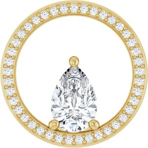 18K Yellow Gold 9x6 mm Pear Pendant Mounting