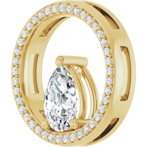 18K Yellow Gold 9x6 mm Pear Pendant Mounting – image 3