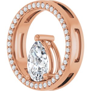10K Rose Gold 9x6 mm Pear Pendant Mounting – image 3