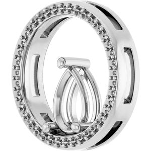 Platinum 9x6 mm Pear Pendant Mounting – image 4