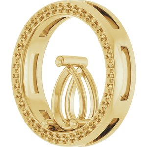 18K Yellow Gold 9x6 mm Pear Pendant Mounting – image 4