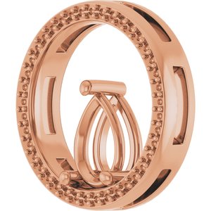 18K Rose Gold 9x6 mm Pear Pendant Mounting – image 4