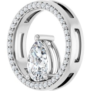 14K X1 White Gold 9x6 mm Pear Pendant Mounting – image 3