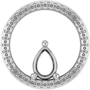 Platinum 7x5 mm Pear Pendant Mounting – image 2