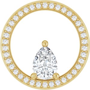 14K Yellow Gold 7x5 mm Pear Pendant Mounting