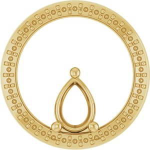 14K Yellow Gold 7x5 mm Pear Pendant Mounting – image 2