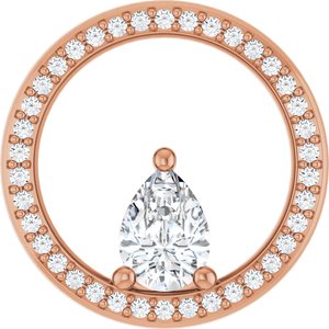 18K Rose Gold 7x5 mm Pear Pendant Mounting