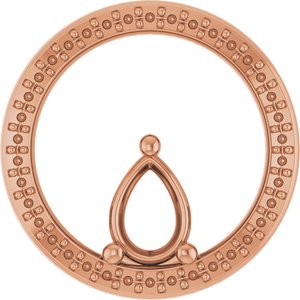 14K Rose Gold 7x5 mm Pear Pendant Mounting – image 2