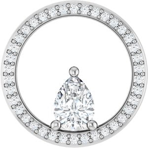 14K White Gold 7x5 mm Pear Pendant Mounting