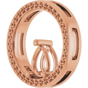 14K Rose Gold 7x5 mm Pear Pendant Mounting – image 4