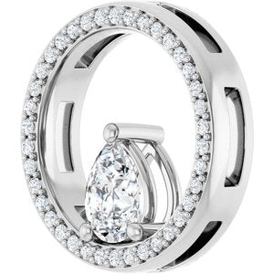 10K White Gold 7x5 mm Pear Pendant Mounting – image 3