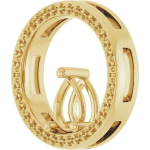 14K Yellow Gold 7x5 mm Pear Pendant Mounting – image 4