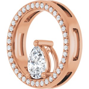 18K Rose Gold 7x5 mm Pear Pendant Mounting – image 3