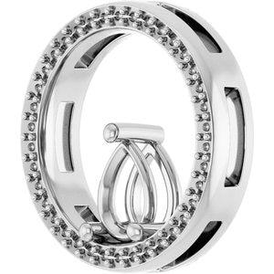 10K White Gold 7x5 mm Pear Pendant Mounting – image 4