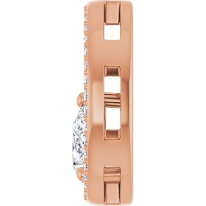 18K Rose Gold 7x5 mm Pear Pendant Mounting – image 5