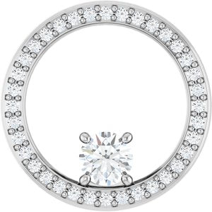 14K X1 White Gold 4.4 mm Round Pendant Mounting