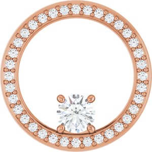 14K Rose Gold 4.4 mm Round Pendant Mounting