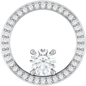 10K White Gold 5.5 mm Round Pendant Mounting