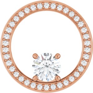 18K Rose Gold 5.5 mm Round Pendant Mounting