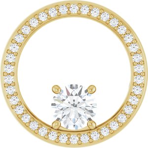 14K Yellow Gold 5.5 mm Round Pendant Mounting