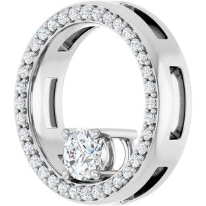 10K White Gold 4.4 mm Round Pendant Mounting – image 3