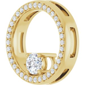 18K Yellow Gold 4.4 mm Round Pendant Mounting – image 3