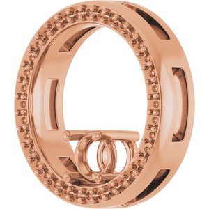 18K Rose Gold 4.4 mm Round Pendant Mounting – image 4