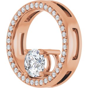 10K Rose Gold 5.8 mm Round Pendant Mounting – image 3