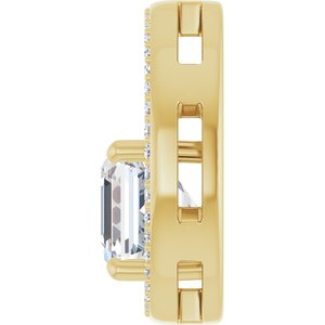 10K Yellow Gold 8x8 mm Asscher Pendant Mounting – image 5