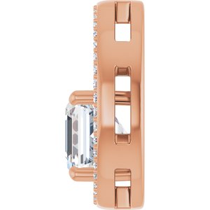 14K Rose Gold 8x8 mm Asscher Pendant Mounting – image 5