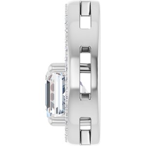 14K X1 White Gold 8x8 mm Asscher Pendant Mounting – image 5