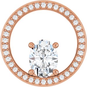14K Rose Gold 8x6 mm Oval Pendant Mounting