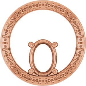 18K Rose Gold 8x6 mm Oval Pendant Mounting – image 2