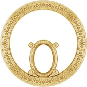 18K Yellow Gold 8x6 mm Oval Pendant Mounting – image 2
