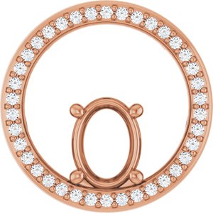 14K Rose Gold 8x6 mm Oval 1/6 CTW Natural Diamond Semi-Set Pendant – image 2