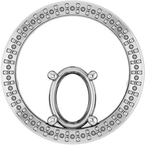 14K White Gold 8x6 mm Oval Pendant Mounting – image 2