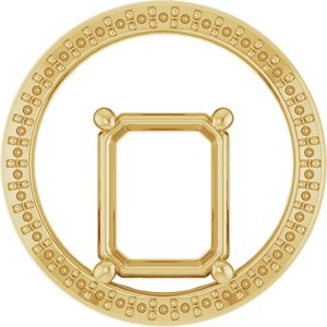 10K Yellow Gold 10x8 mm Emerald Pendant Mounting – image 2