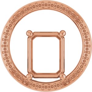 14K Rose Gold 10x8 mm Emerald Pendant Mounting – image 2