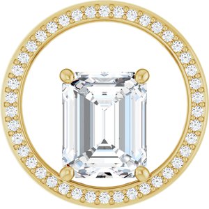 14K Yellow Gold 10x8 mm Emerald Pendant Mounting