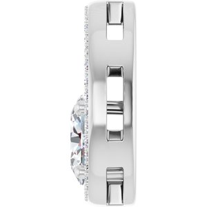 14K White Gold 8x6 mm Oval 1/6 CTW Natural Diamond Semi-Set Pendant – image 5