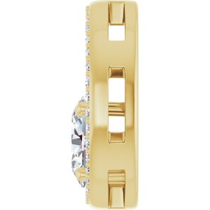 14K Yellow Gold 8x6 mm Oval 1/4 CTW Lab-Grown Diamond Semi-Set Pendant – image 5