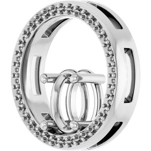 Platinum 8x6 mm Oval Pendant Mounting – image 4
