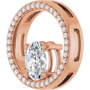 14K Rose Gold 8x6 mm Oval Pendant Mounting – image 3