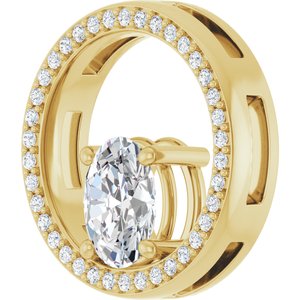 14K Yellow Gold 8x6 mm Oval Pendant Mounting – image 3